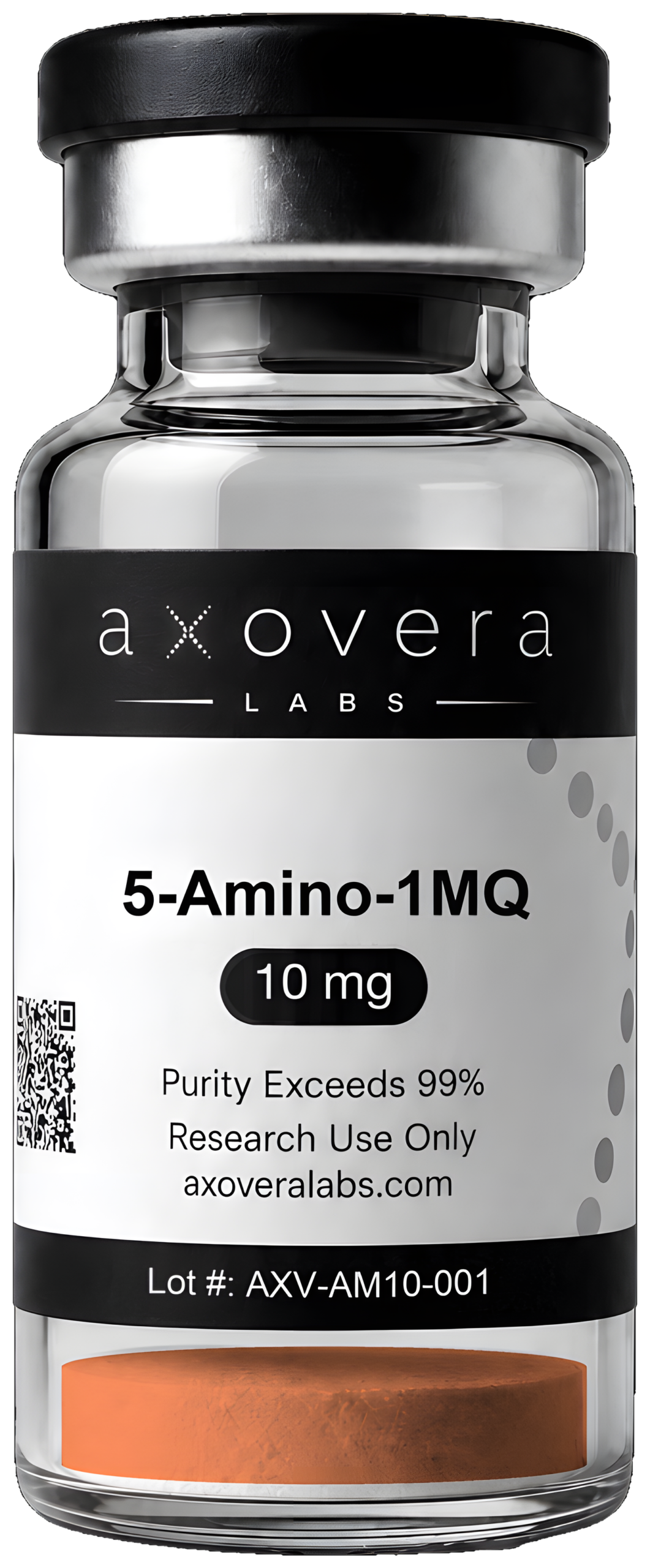 5-Amino-1mq 10 mg research vial, Axovera Labs. Research use only.